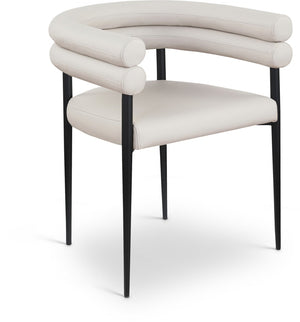 Meridian Furniture Lavina Vegan Leather Dining Chair with Matte Iron Frame for Modern Spaces Taupe 509Taupe-C
