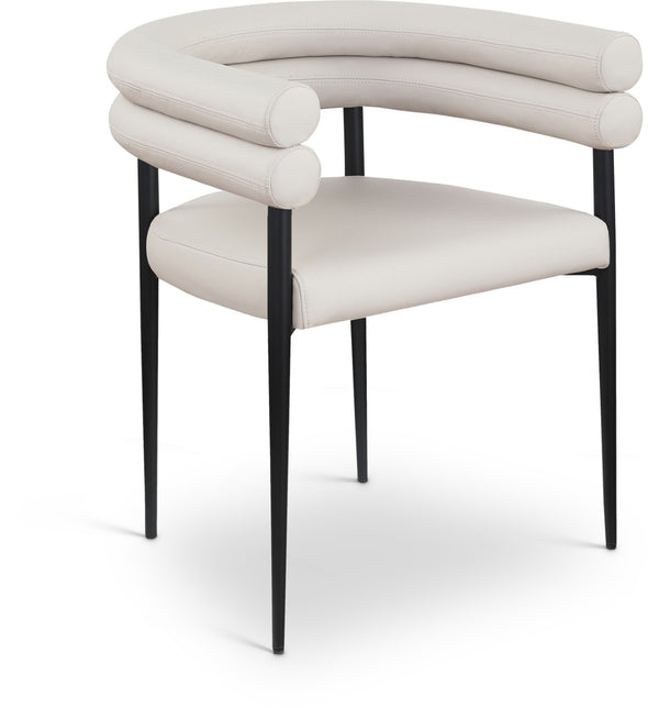 Meridian Furniture Lavina Vegan Leather Dining Chair with Matte Iron Frame for Modern Spaces Taupe 509Taupe-C