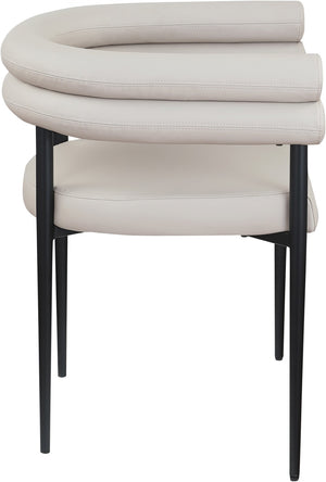 Meridian Furniture Lavina Vegan Leather Dining Chair with Matte Iron Frame for Modern Spaces Taupe 509Taupe-C