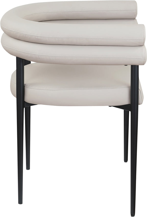 Meridian Furniture Lavina Vegan Leather Dining Chair with Matte Iron Frame for Modern Spaces Taupe 509Taupe-C