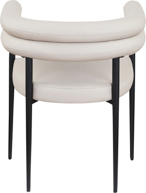 Meridian Furniture Lavina Vegan Leather Dining Chair with Matte Iron Frame for Modern Spaces Taupe 509Taupe-C