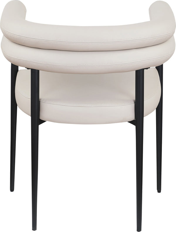 Meridian Furniture Lavina Vegan Leather Dining Chair with Matte Iron Frame for Modern Spaces Taupe 509Taupe-C