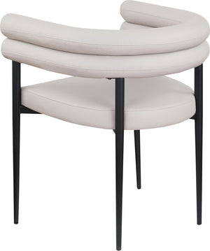 Meridian Furniture Lavina Vegan Leather Dining Chair with Matte Iron Frame for Modern Spaces Taupe 509Taupe-C