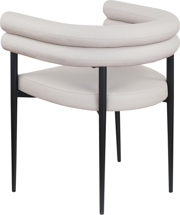 Meridian Furniture Lavina Vegan Leather Dining Chair with Matte Iron Frame for Modern Spaces Taupe 509Taupe-C