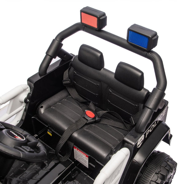 English Elm 12v Kids Police Ride on Car with Remote Control Dual Motors Suspension and Bluetooth W1578P353183