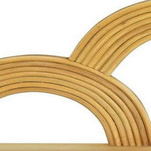 English Elm Dadi Sculptural Three Tier Semicircle Wood Wall Shelf Warm Brown Organic Display B056P416896