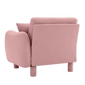 English Elm Lucas Boucle Upholstered Sofa Curved Arms Cylindrical Legs Modern Living Room Accent Pink W3041P337415