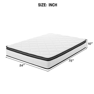 English Elm Full Hybrid Mattress with Pocket Coils Memory Foam Bamboo Cover Medium Firm W3384P324990