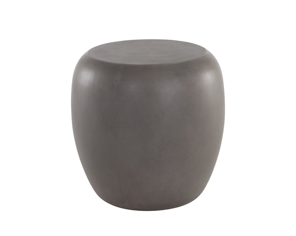 Sunpan Iolite Contemporary Round End Table - Unique Natural Concrete Design for Indoor and Outdoor Spaces Grey