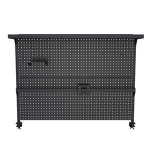 English Elm Clamp-on Steel Pegboard Desk Organizer with Monitor Arm for Gaming Office Setup W2700P346782