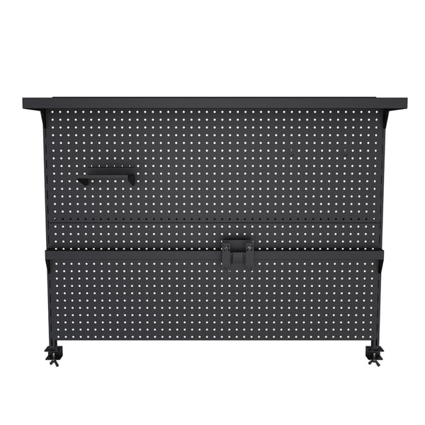 English Elm Clamp-on Steel Pegboard Desk Organizer with Monitor Arm for Gaming Office Setup W2700P346782