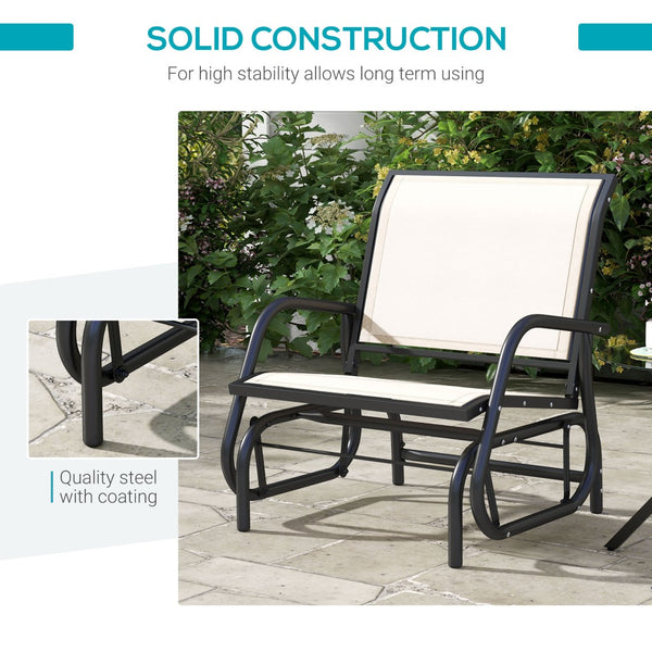 English Elm Outsunny Porch Glider Swing Chair - Durable Steel Frame, Breathable Mesh, Ergonomic Design For Outdoors W2225P249908-GIGA