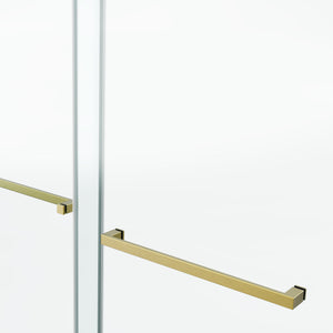 English Elm 60*66" Frameless Double Sliding Shower Door with 10mm Tempered SGCC Glass, Leak-Free 304 Stainless Hardware Gold T3177P320585