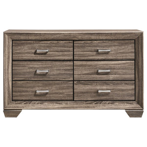 English Elm Carina Queen Bedroom Set Grey Oak Paneled Headboard Nickel Hardware Five Piece Taupe B062S00746