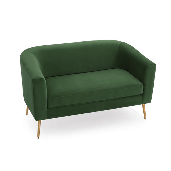 English Elm Christopher Knight Home® - LOVESEAT modern 51" two-seater with textured fabric, firm foam & sinuous springs, sleek black legs for compact spaces Retro Green 74868.00IRNFRGRN