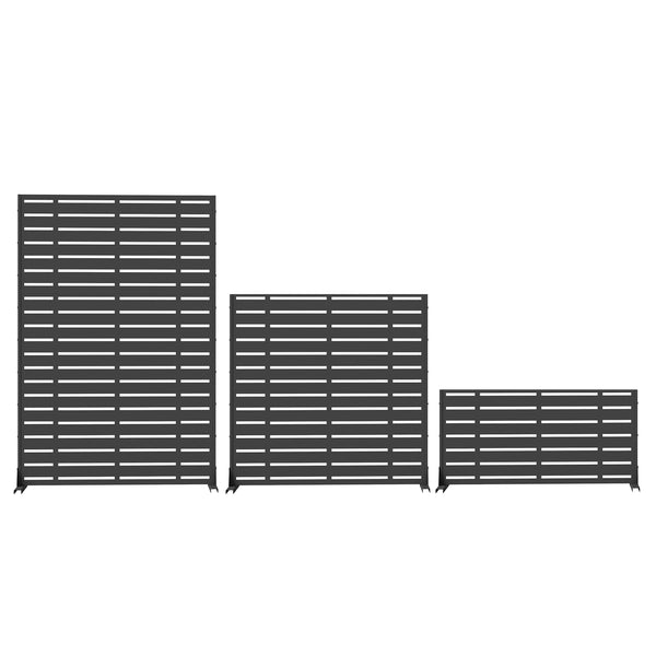 English Elm Outdoor Privacy Screen Freestanding - Weather-Resistant Metal Frame & Fade-Proof Resin Panels, Stable W1859P339186