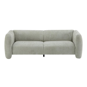 English Elm Tonson Wave Silhouette Boucle Three Seater Sofa Sculptural Modern Living Room Seating Light Green N773IS00030F