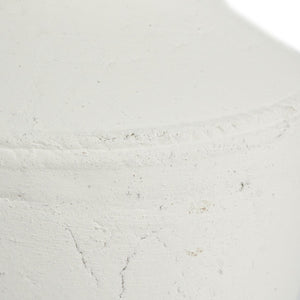 English Elm D12x14" Round Terracotta Vase in Natural White Finish — Coastal-Chic Decor, Short Neck, Rustic Elegance W2078P357143