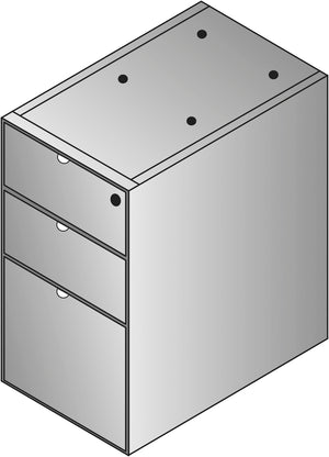 OSP Home Furnishings Kenwood Under Desk Pedestal with Locking Drawers for Organized Home Office Storage Box/Box/File Desk KEN-65-MAH