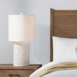 INK+IVY Ashbourne Transitional Embossed Floral Resin Table Lamp FB153-1174 Ivory