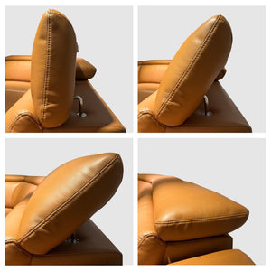 English Elm Power Recliner Sofa Set - 3-Seat Leather Sectional With Usb Ports, Adjustable Headrests & Storage Console W3795S00006-GIGA