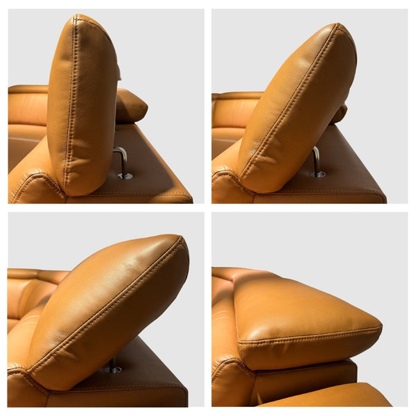 English Elm Power Recliner Sofa Set - 3-Seat Leather Sectional With Usb Ports, Adjustable Headrests & Storage Console W3795S00006-GIGA