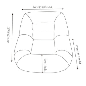 English Elm Corduroy Faux Fur Mini Cloud Couch Plush Bean Bag Seat for Dorm Bedroom Lounge Camel W3975P437949