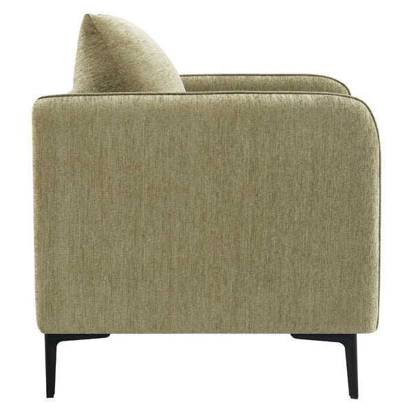 OSP Home Furnishings Newhaven Contemporary Accent Chair with Black Metal Legs for Modern Living Rooms Sea NWN-S126