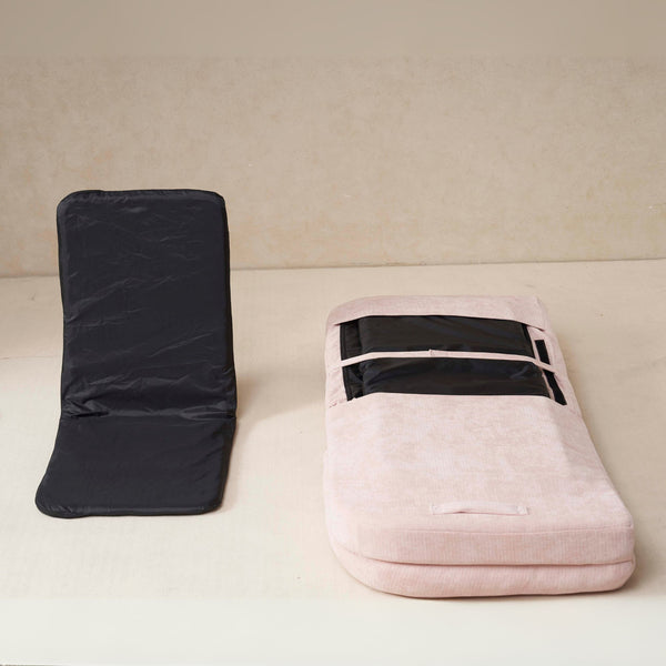 English Elm Convertible Fold-Out Double Sofa Bed with Thick Cushioning, Adjustable Backrest & Space-Saving Design Pink W244S00003