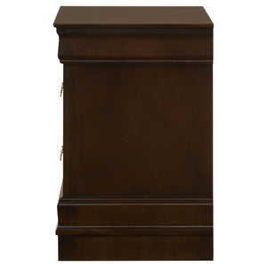 English Elm Demetra Cappuccino Nightstand with 2 Drawers, Vintage Bail Handles, Tapered Legs, Warm Espresso Finish B062P328728