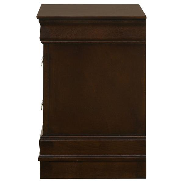 English Elm Demetra Cappuccino Nightstand with 2 Drawers, Vintage Bail Handles, Tapered Legs, Warm Espresso Finish B062P328728