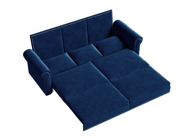 English Elm Chesterfield 93.7" King Pull-Out Velvet Sofa Bed - 3-In-1 Convertible Sleeper With Nailhead Trim & Comfort W1885S00101