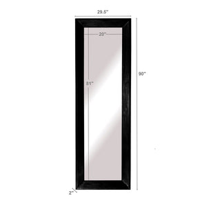 English Elm 29.5x4.7x90.6" Black Full Length Mirror — Sleek Rectangular Frame, Tall 90" Statement Piece for Home Decor W2078P318430