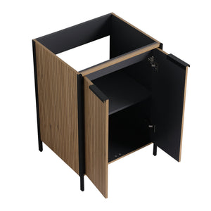 English Elm 24" Freestanding Bathroom Vanity Modern 24in Plywood Cabinet with Soft-Close Hinges, Adjustable Shelf, Scratch & Water-Resistant Finish, KD Packing Excludes Sink W999P251003