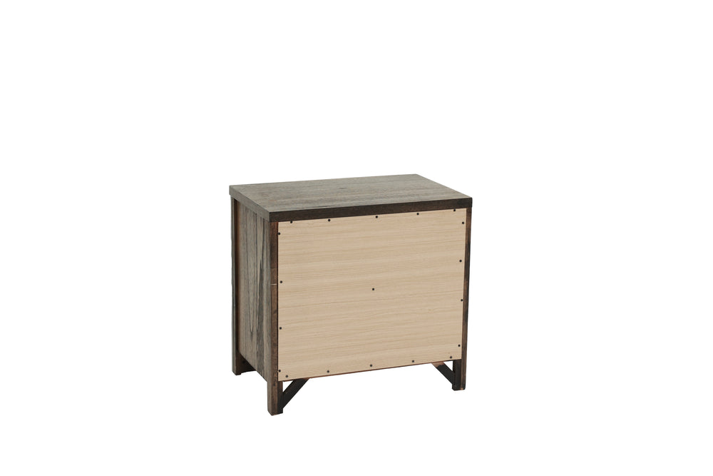 English Elm Oak Modern 1pc Nightstand with Two Soft-Close Drawers, Oak Veneer Bedside Storage Table 26x17x25" B011P244397