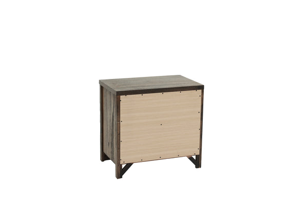 English Elm Oak Modern 1pc Nightstand with Two Soft-Close Drawers, Oak Veneer Bedside Storage Table 26x17x25" B011P244397