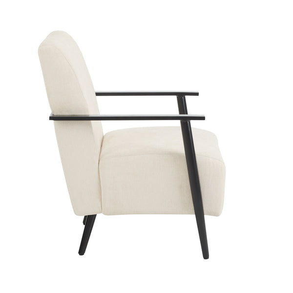 English Elm Christopher Knight Home® - [Set of 2] Modern Lounge Chair with Polyester Upholstery and Metal Frame for Compact Living Spaces Beige N767P236501B_2