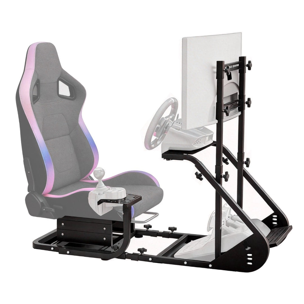 English Elm Enhanced Steel Sim Racing Cockpit Rig with Pu Seat for Direct Drive Wheel Systems W1739P462391