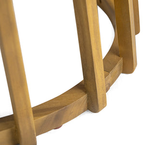 English Elm Christopher Knight Home® - Outdoor Round Top Acacia Wood Dining Table with Slat Drainage, Solid Teak Finish, Stable Circular Base N773P191382T