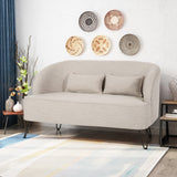 Christopher Knight Home® - Noble House - Nilton Modern Fabric Loveseat with Hairpin Legs