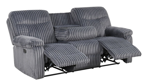 English Elm Comfy Oversized Velvet Reclining Sofa with Console Cup Holders for Media Rooms B078P473038