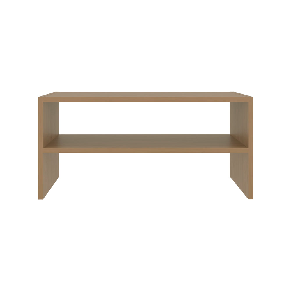 English Elm Silpa Compact Shoe Rack 3-Tier Open Shelf Organizer 23.6" Wide Oak — Modern Bench Top Storage B200P368114