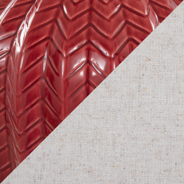 English Elm Rockwell 23" Contemporary Ceramic Table Lamp with Glossy Chevron Pattern, Polished Nickel Accents and White Linen Shade — Set of 2 Natural,Red B202P224024