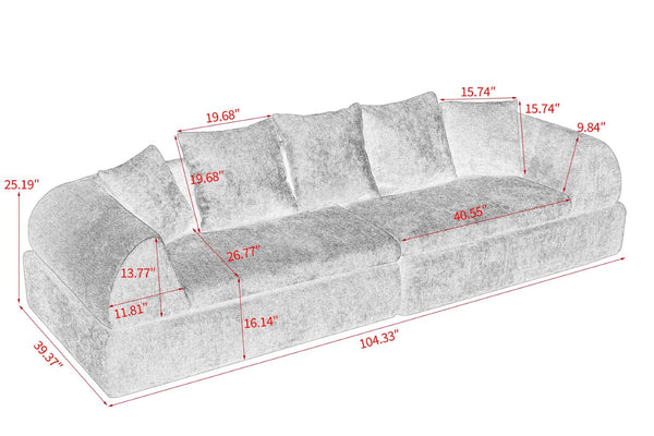 English Elm Cloud Modular Sectional with Ottoman Sink-in Cushions for Relaxed Living Spaces W3728S00006