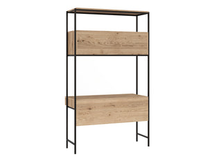 Sunpan Ambrose Modular Wall Desk - Elegant Oak Design with Functional Storage for Modern Home Spaces Rustic Oak / Black