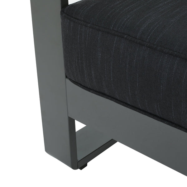 English Elm Christopher Knight Home® - CAPE modern 3-seater outdoor sofa with aluminum frame, convertible tray table, water-resistant cushions DARK GREY 58981.00CUSGRY
