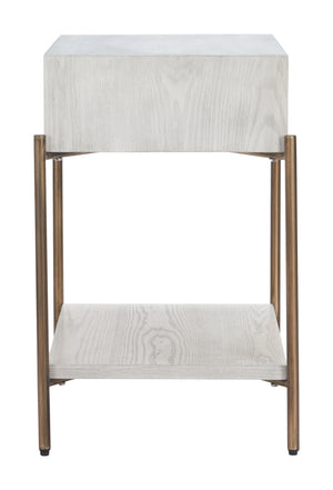 Zuo Modern Yoru Side Table In Oak White - Modern Elegance For Living Rooms & Bedrooms, Stylish & Versatile Design White Mdf,Steel 110547-zuo-modern