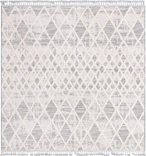 Unique Loom Arlo Cy Machine Made Tribal Rug Gray, Ivory 9' 10" x 9' 10"