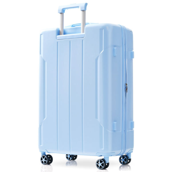 English Elm Hardshell Abs Checked Suitcase with 360 Spinner Wheels Expandable Tsa Lock 28 Inch Sky Blue N730P296747S