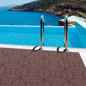 English Elm New Interlocking Pp Deck Tiles Wood-look Finish for Patio Poolside Balcony 44 Sq Ft W3022P251855